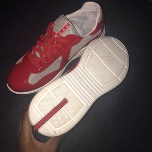 {Red/Silver} Prada America’s Cup Sneakers 🚨